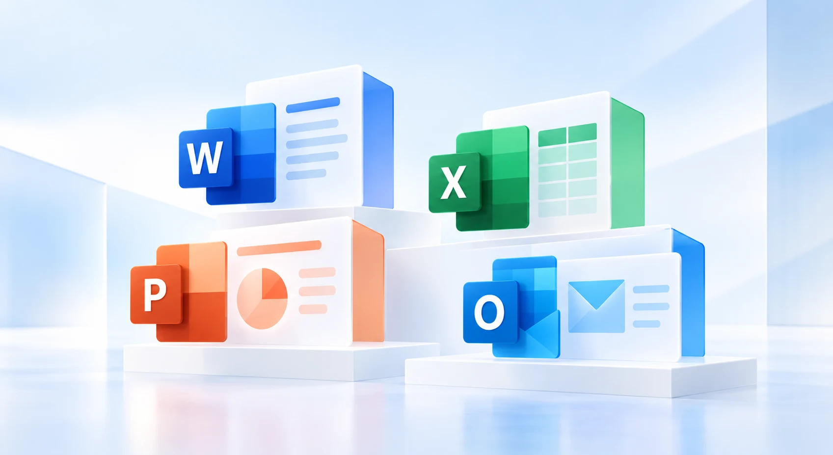 Современная композиция приложений Microsoft Office 2013: Word, Excel, PowerPoint и Outlook.