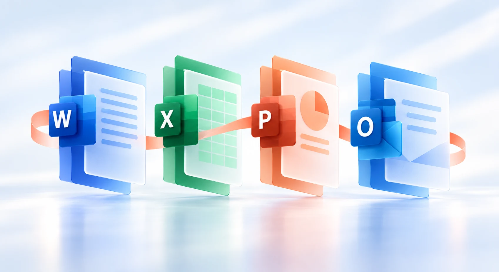 Современная композиция приложений Microsoft Office 2016: Word, Excel, PowerPoint и Outlook.